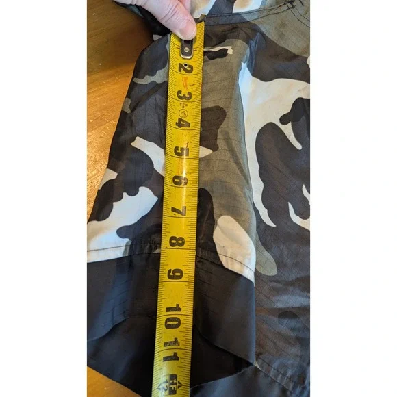 Y2k Tapout MMA Fight Shorts Mens 34 Grey Camo Ripstop Embroidered Logo Red Black - Picture 7 of 9